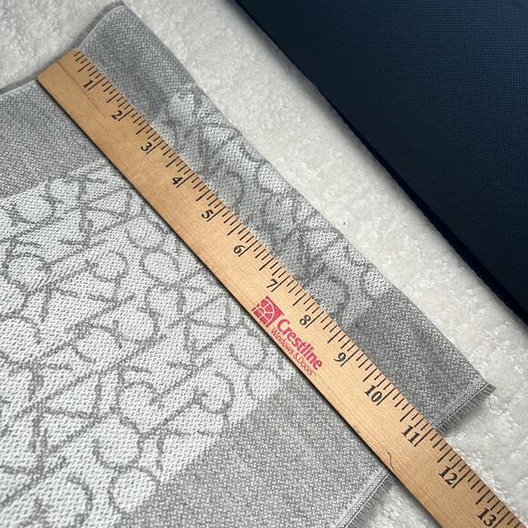 New! Calvin Klein soft gray and white acrylic CK signature logo scarf - Picture 6 of 6